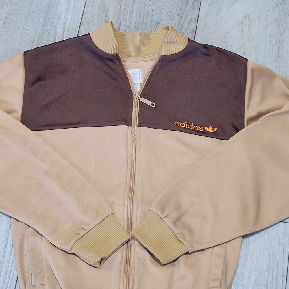 Vintage Adidas Originals Track Jacket Mens XS Brown Colorblock Trefoil Y2K 2005